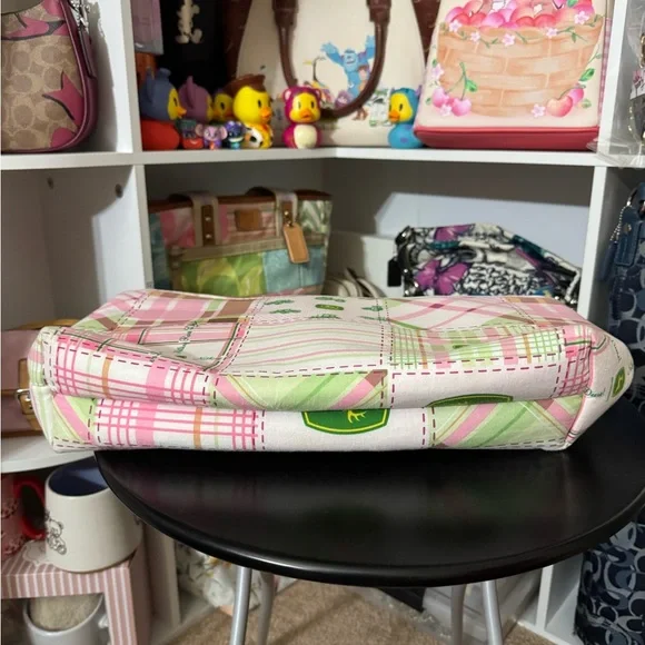 John Deere Pink and Green Patchwork Tote Bag - Picture 6 of 7